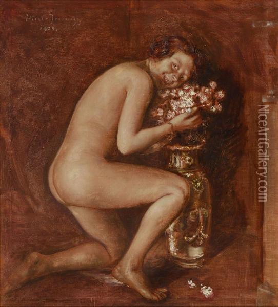 Weiblicher Akt Oil Painting - Otto Hierl-Deronco
