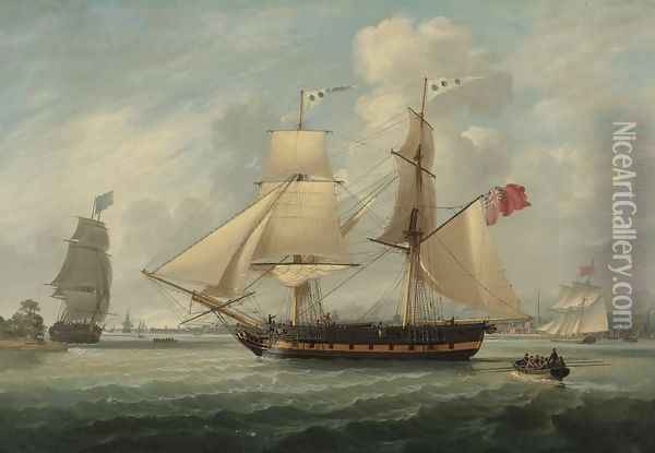 Brig Entering Liverpool Oil Painting - Robert Salmon