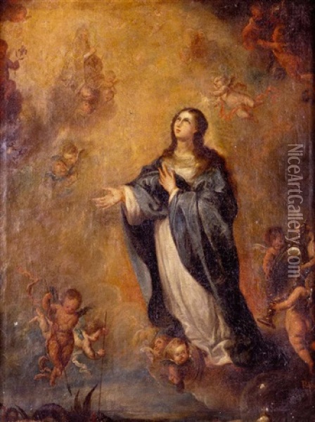 Inmaculada Oil Painting - Jose Risueno