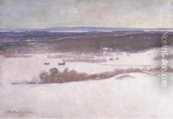 Talvimaisema (winter Landscape) Oil Painting - Pekka Halonen