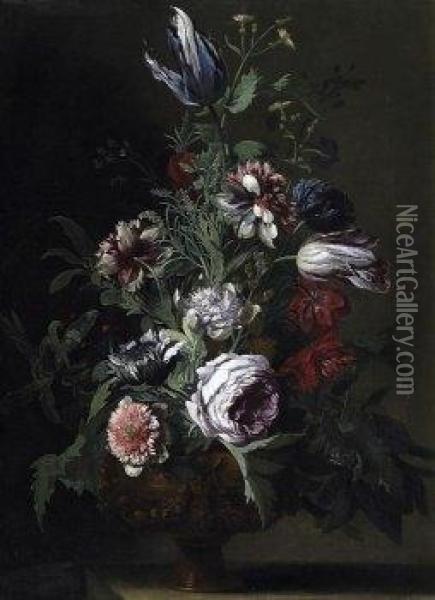 Flower Still Life Oil Painting - Hieronymus Galle I