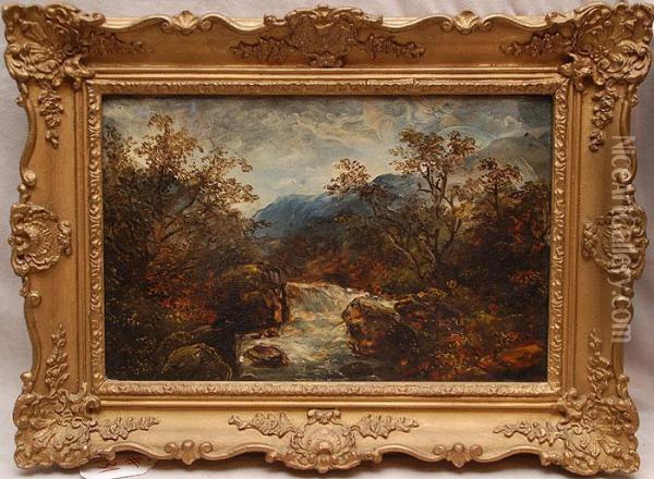 River Landscape Oil Painting - Joseph Haslam Hawksworth