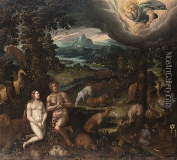 Adam Et Eve Chasses Du Paradis Oil Painting - Jan (Hans) Soens