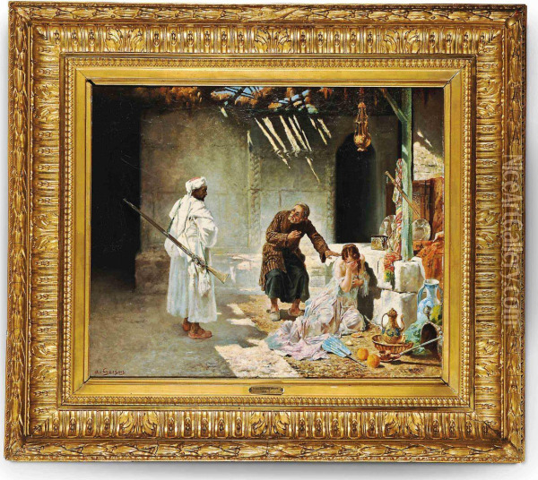 The Cruel Bargain Oil Painting - Francois Adolphe Grison