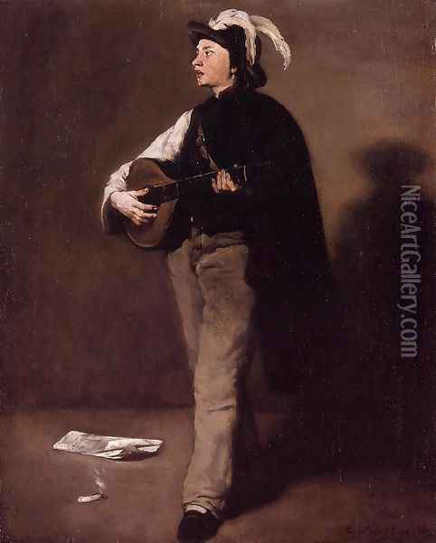 The Mandolin Player 2 Oil Painting - Theodule Augustine Ribot