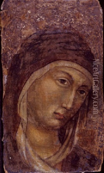 Head Of The Madonna Oil Painting -  Duccio di Buoninsegna
