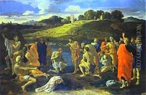 The Baptism Of Christ 1647 Oil Painting - Nicolas Poussin