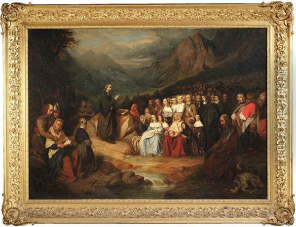 Predigt Eines Reformierten Oil Painting - Henri-Jean-Saint-Ange Chasselat