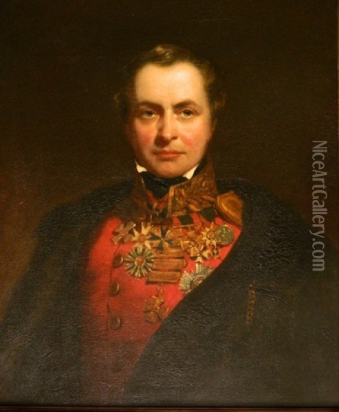 Portrait Of Sir Henry Harding Oil Painting - Eden Upton Eddis