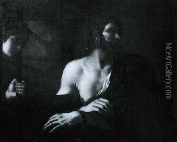 Salome Besucht Johannes Den Taufer Im Kerker Oil Painting -  Guercino