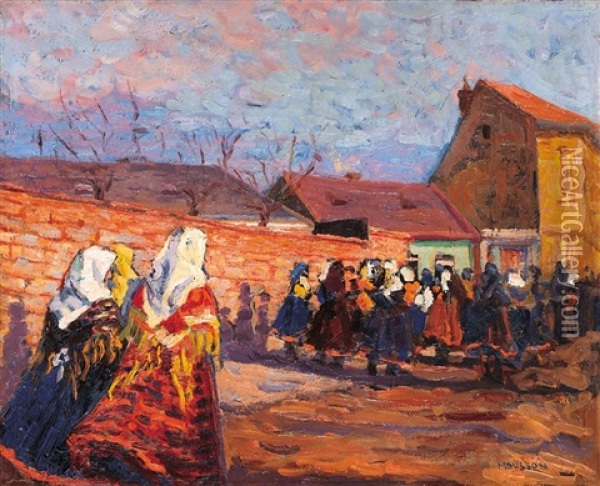 Village Feast Oil Painting - Tivadar Jozef Mousson