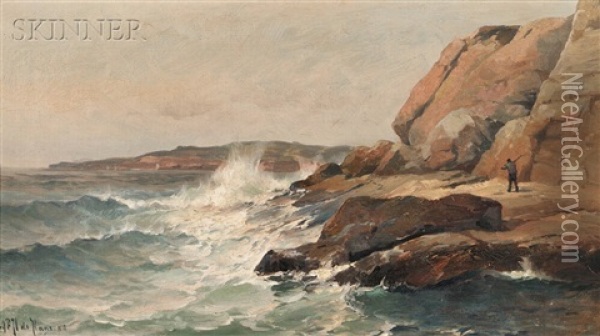 Fisherman On A Rocky Coast Oil Painting - Mauritz Frederick Hendrick de Haas