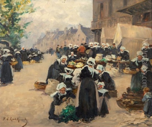 Le Marche Breton Oil Painting - Fernand Marie Eugene Legout-Gerard