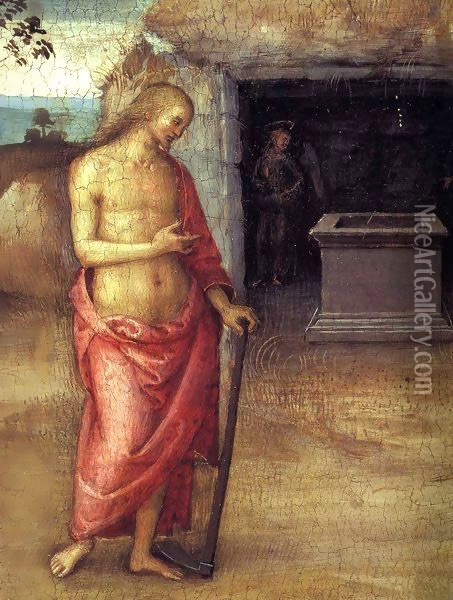 Noli Me Tangere, detail Oil Painting - Pietro Vannucci Perugino