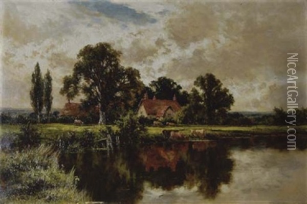 The Kennett, Woolhampton, Berkshire Oil Painting - Henry H. Parker