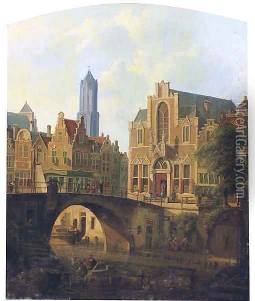 A capriccio view of Utrecht Oil Painting - Reinier Craeyvanger