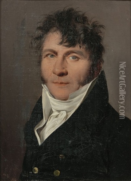Portrait D'homme A La Veste Sombre Oil Painting - Louis Leopold Boilly