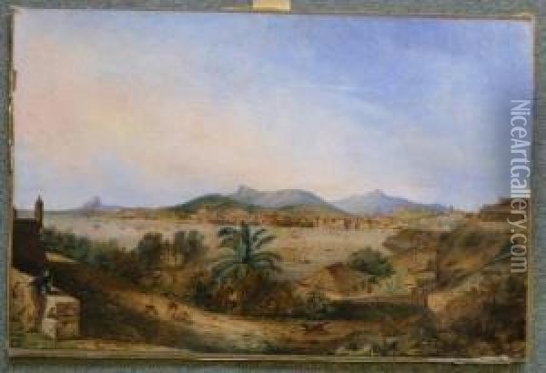 Spanish Colonial Port Oil Painting - Alfred Martinet