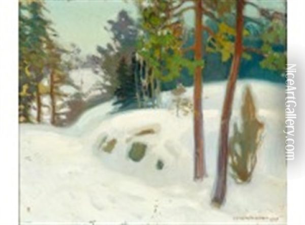Winter's Day Oil Painting - Vaeinoe Haemaelaeinen