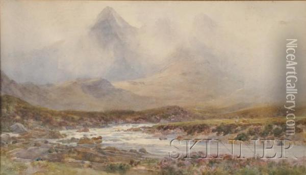 Highland Landscape Oil Painting - Arthur Trevethin Nowell