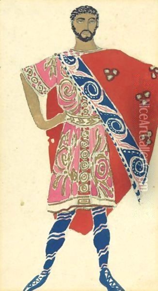Costume Design For Helene De Sparte, 1912 Oil Painting - Lev Samoilovich Bakst