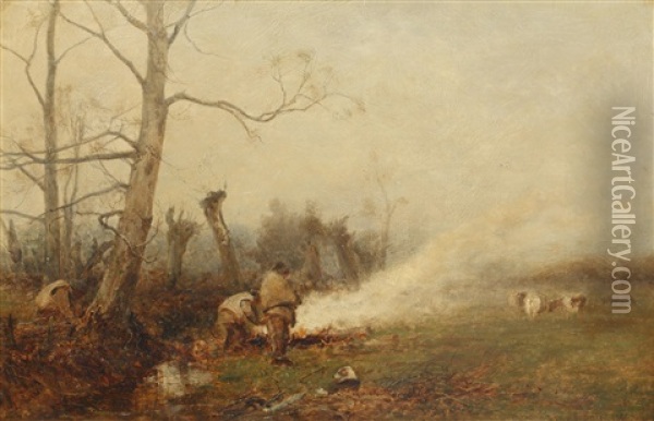 Hedgers, Malvern Oil Painting - David Bates