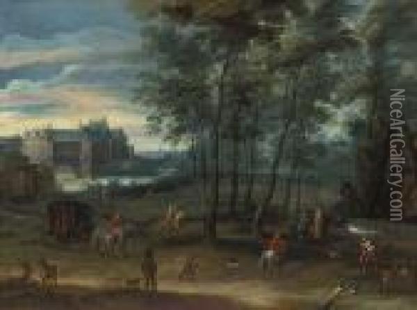 The Park Of The Viceregal Palace Oil Painting - Pieter Meulenaer