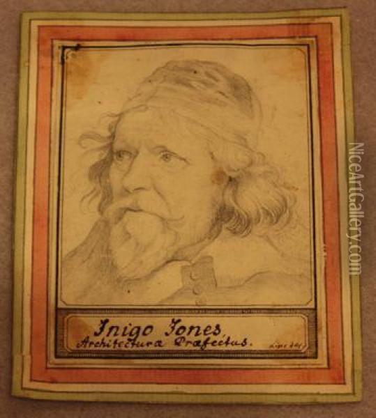 Portrait Des Architekten Inigo Jones Oil Painting - Johann Heinrich Lips