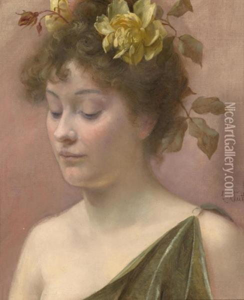 Portrait Of A Young Woman Oil Painting - Eduard Veith