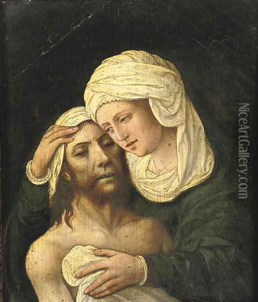 The Pietà Oil Painting - Juan De Flandres