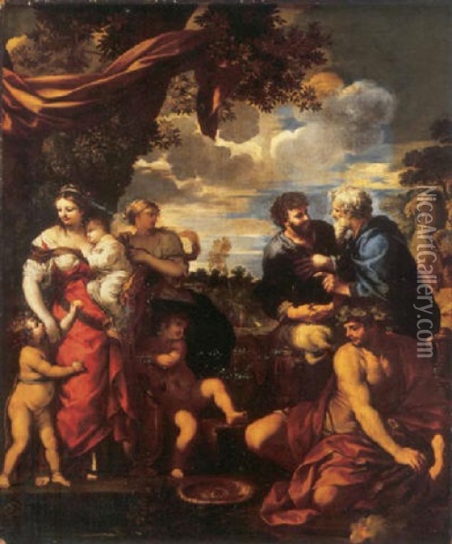 The Meeting Of Jacob And Laban Oil Painting - Pietro da Cortona