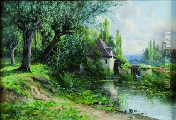 Paysage Au Moulin Oil Painting - Pierre-Ernest Ballue