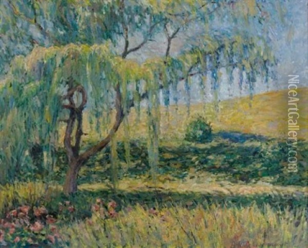 Paysage Arbore, Giverny Oil Painting - Blanche Hoschede-Monet