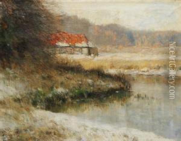 Landschap Met Hoeve Aan Het Water Oil Painting - Louis Willem Van Soest