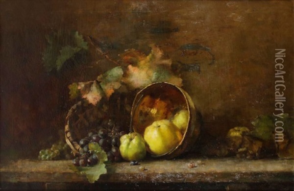 Nature Morte Aux Coings Et Grappes De Raisins Oil Painting - Eloise Harriet Stannard