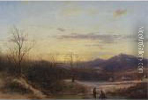Winter In New York Oil Painting - Dewitt Clinton Boutelle