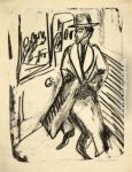 Reisender Im Coupe Oil Painting - Ernst Ludwig Kirchner