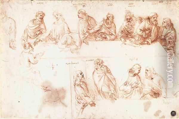 Study for the Last Supper 3 Oil Painting - Leonardo Da Vinci