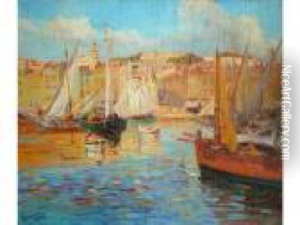 Le Port De Saint-tropez. Oil Painting - Laurent Gsell