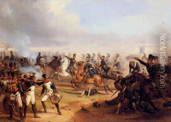 Battle Scene Oil Painting - Edmund Friederich Theodor Rabe