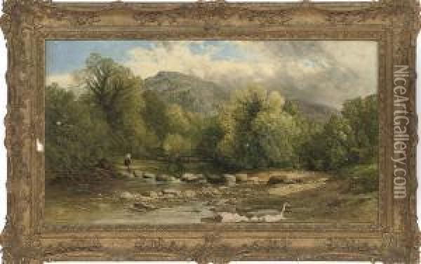 A Favourite Retreat, North Wales Oil Painting - Frederick William Hulme