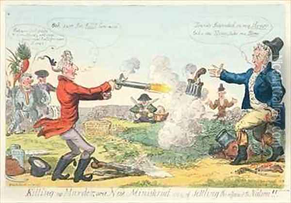 Killing no Murder or a New Ministerial way of settling the affairs of the Nation Oil Painting - Isaac Robert Cruikshank
