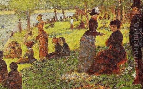 Sketch with Many Figures Oil Painting - Georges Seurat