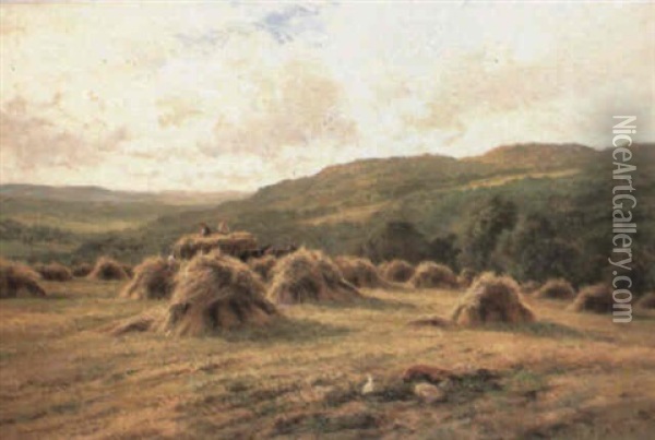 Harvest Time Oil Painting - Henry H. Parker