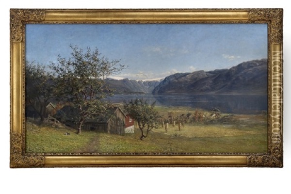 Innlopet Til Hardanger Oil Painting - Amaldus Clarin Nielsen