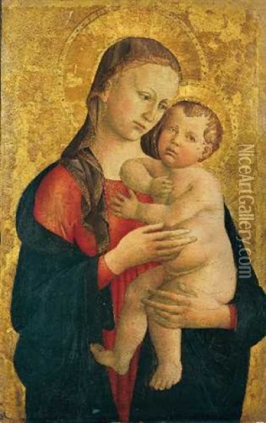 Madonna Mit Kind Oil Painting -  Andrea da Firenze (Giusto Manzini)