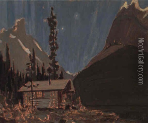Northern Lights, Lake O'hara Oil Painting - James Edward Hervey MacDonald