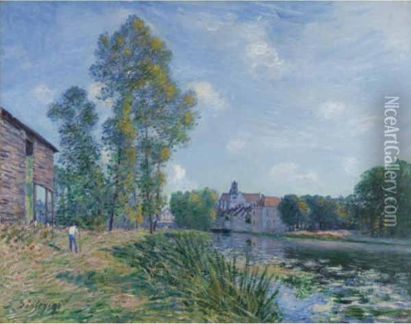 Property From The Collection Of Paul R. And Mary Haas
 

 
 
 

 
 Le Loing A Moret, En Ete Oil Painting - Alfred Sisley