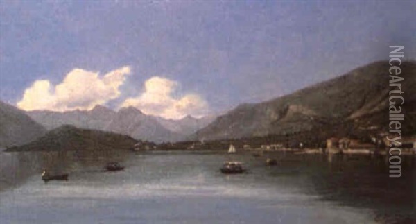 Lake Como Oil Painting - Carlo Jotti
