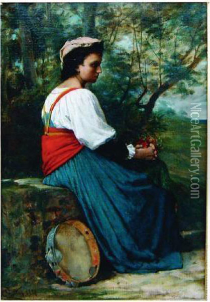 Jeune Italiene Oil Painting - Theobald Chartran